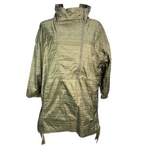 REI Co-Op Lightweight Anorak Jacket Womens L Green Hooded Outdoor Windbreaker